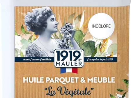 1919 BY MAULER - Aceite para Parquet y Muebles de Origen Vegetal  La Végétale  - Incoloro - 1L - Protección contra manchas, rayaduras y golpes, sin olor Embalaje Deteriorado For Cheap