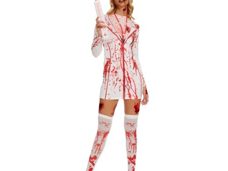 Talla: L - Disfraz de Enfermera Zombie para Niñas - Set Completo para Halloween Embalaje Deteriorado Sale