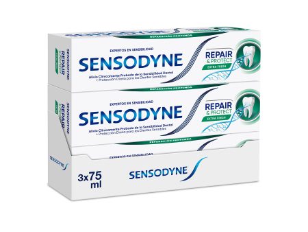 Sensodyne Repair & Protect Extra Fresh - Pasta de Dientes para Sensibilidad Dental, Pack de 3x75 ml Embalaje Deteriorado Online now