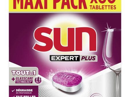 SUN - Pastillas para Lavavajillas Todo en 1 Expert Plus - 60 Tabletas - Regular - Imbatible en Manchas Incrustadas de más de 72 horas Embalaje Deteriorado Online now